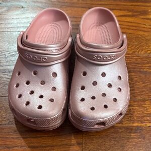 CROCS Kids Metallic Pink Clogs